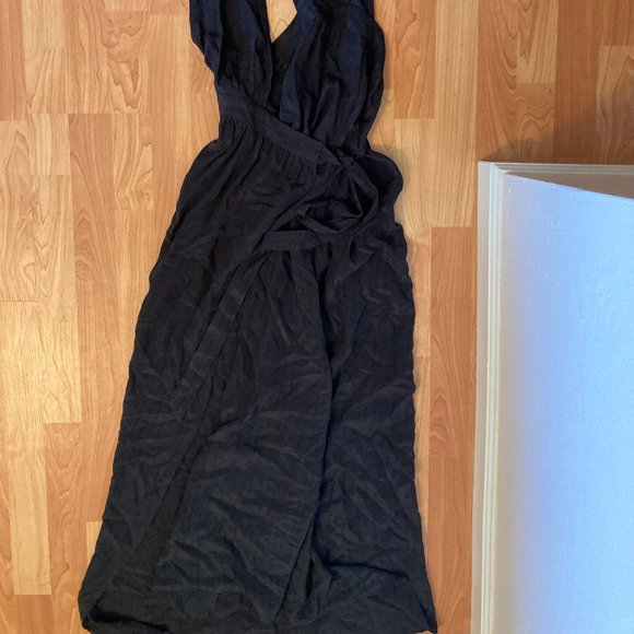 Reformation Silk Wraparound Maxi Dress Size Small Grey - Picture 2 of 3